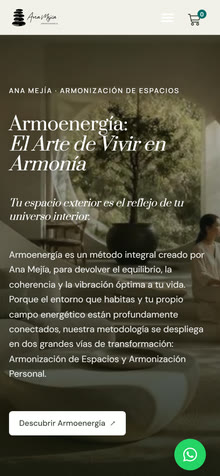 Sitio web de Armoenergía en celular