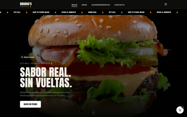 Sitio web de Brodog's diseñado por ZEK, en escritorio