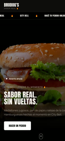 Sitio web de Brodog's en celular