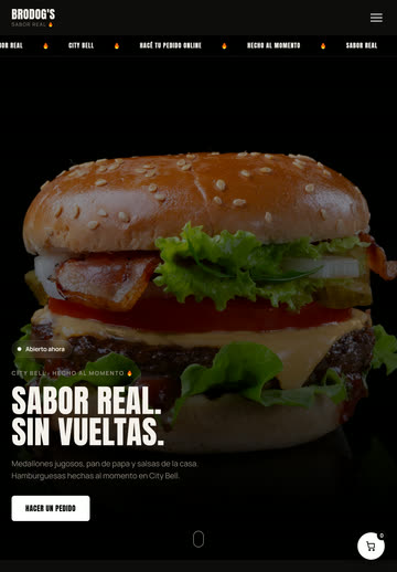 Sitio web de Brodog's en tablet