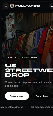 Sitio web de FULLFARDO en celular