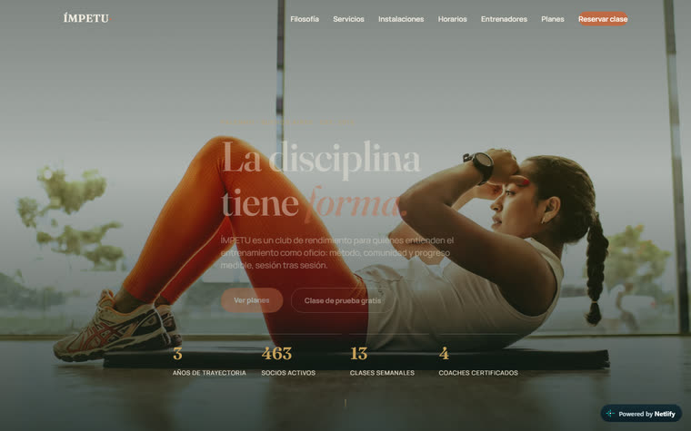 Sitio web de ÍMPETU diseñado por ZEK, en escritorio