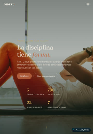 Sitio web de ÍMPETU en tablet