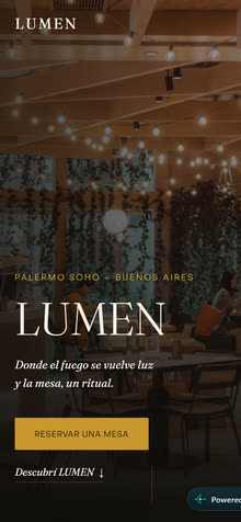 Sitio web de LUMEN en celular