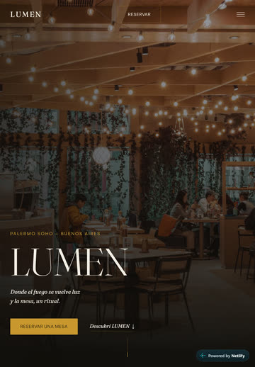 Sitio web de LUMEN en tablet