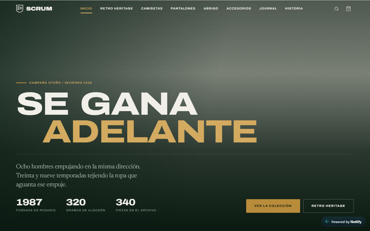 Sitio web de SCRUM diseñado por ZEK, en escritorio