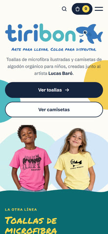 Sitio web de TIRIBON en celular