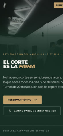 Sitio web de Veinticinco Ocho en celular