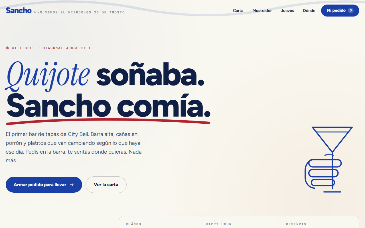 Sitio de Sancho · Tapas y Barra desarrollado por ZEK, visto en notebook