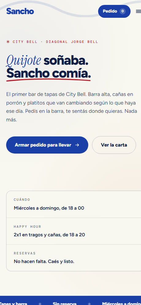 El mismo sitio adaptado a celular